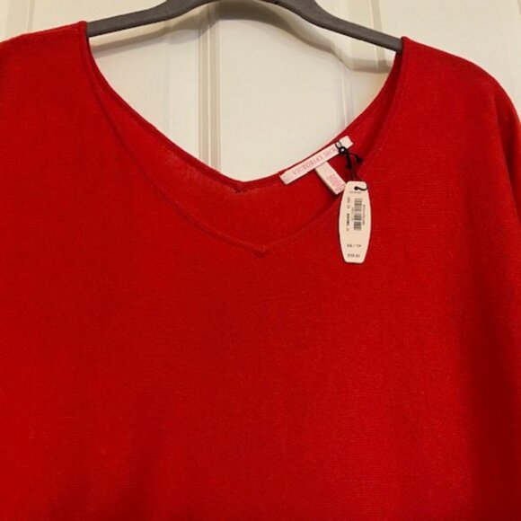 Victoria's Secret Dolman Sleeve V-Neck High-Low Sweater Raspberry Red Size XS - Picture 3 of 16